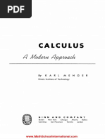 Calculus Modern Approach Karl Menger