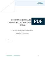 Success and Failure in Mergers and Acquisitions (M&A) : A Research Review For Midagon