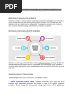 Metholodogies, Characteristics, Approaches of Qualitative and Quantitative Research