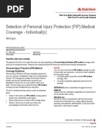 Selection of Personal Injury Protection (PIP) Medical Coverage - Individual(s)