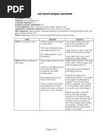 Job Hazard Analysis Worksheet: Page 1 of 2