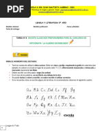 Tarea N°8 Quinto Lengua. Alberdi 2021