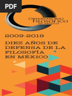 2009-2019 Diez Años de Defensa de La Filosofía en México