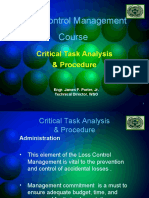 Loss Control Management Course: Critical Task Analysis & Procedure