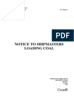 Notice To Shipmasters Loading Coal Cargoes