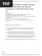 1er. EXAMEN PARCIAL - PARTE TEORICA (05 Ptos) - MECANICA DE SUELOS APLICADA A CIMENTACIONES (2020-IIV)