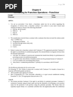 Quiz Chapter 8 Accounting For Franchise Operations Franchisor Noa