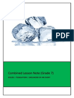 Combined Lesson Note (Grade 7) : Solids - Tesselation - Likelihood of An Event