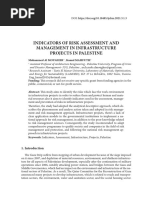 Indicators of Risk Assessment and Management in Infrastructure Projects in Palestine