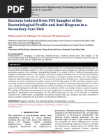 Bacteria Isolated From PUS Samples of The Bacteriological Profile and Anti-Biogram in A Secondary Care Unit