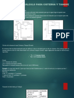 Parámetros de Cálculo para Cisterna y Tanque Elevado