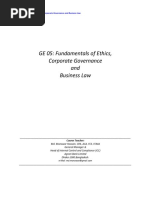 GE05 - Monowar Sir Notes Edition1 - (Fundamentals of Ethics, CG, and Business Law)