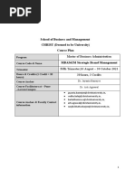 School of Business and Management CHRIST (Deemed To Be University) Course Plan