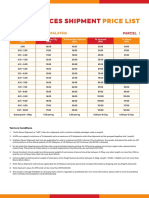 Multi-Pieces Shipment Price List