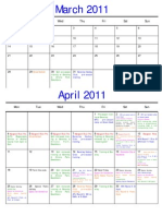 2011 Calendar (Mar, Apr, May &amp Jun)