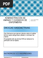 Administración de Aminas Y Cuidados de Enfermería: Licda. Sandra Maely Molina Nieto