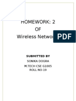 Homework: 2 OF Wireless Networks: Submitted by