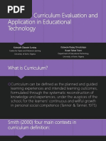 Models of Curriculum Evaluation and Application in Educational Technology