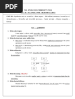 Unit Iii - Second Law of Thermodynamics UNIT III - Equilibrium and The Second Law - Heat Engines - Kelvin-Plank Statement of Second Law of