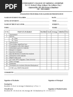 Evaluation Proforma For Presentation