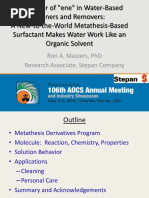 The Power of "Ene" in Water-Based Cleaners and Removers: A New-to-the-World Metathesis-Based Surfactant Makes Water Work Like An Organic Solvent