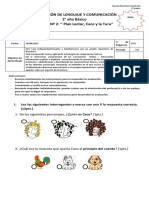 Prueba Escrita Plan Lector Caco y La Turu