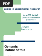 Basics in Experimental Research: Ajit Sahai