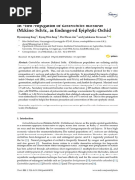 Plants: in Vitro Propagation of Gastrochilus Matsuran (Makino) SCHLTR., An Endangered Epiphytic Orchid