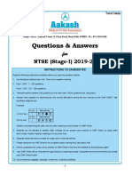 NTSE Tamil Nadu 2019 Question Paper