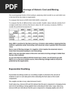 Naïve Method, Average of Historic Cost and Moving Average Method