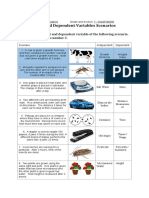 Independent and Dependent Variables Scenarios