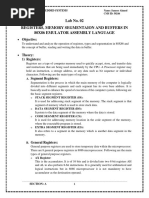 Lab No. 02 Registers, Memory Segmentaion and Buffers in 80X86 Emulator Assembly Language