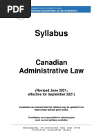 Syllabus: Canadian Administrative Law