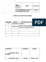 Matriz de Roles, Responsabilidades y Rendicion de Cuentas Del SST