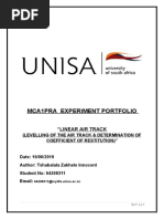 Mca1Pra Experiment Portfolio: "Linear Air Track