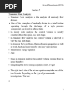 Transient Flow Analysis:: DR - Nasiruddinshaikh Advanced Thermodynamics (Me 541)