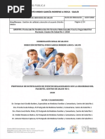 Protocolo de Notificacion de Eventos Relacionados Con La Seguridad Del Paciente. CS 1 2020