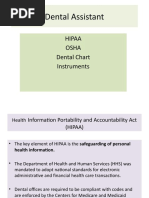 Dental Assistant: Hipaa Osha Dental Chart Instruments