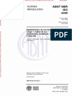 ABNT NBR ISO 4309-2009 - Cabos de Aço - Cuidados, Manutenção, Instalação, Inspeção e Desgaste