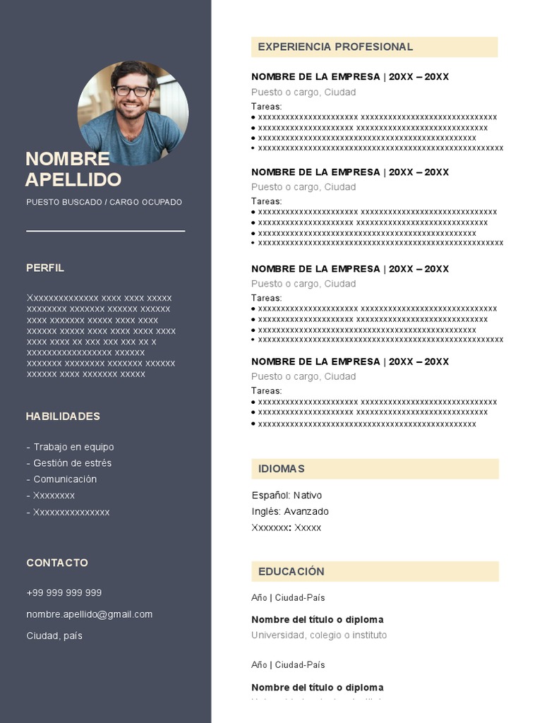 215 Curriculum Vitae Plantilla CV Word Gratis | PDF