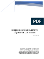 Determinación Del Límite Líquido de Los Suelos