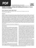 Studies On Growth, Rooting and Budding Performance of Citrus Rootstock Seedlings