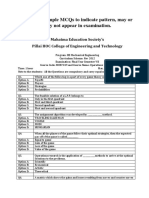 These Are Sample Mcqs To Indicate Pattern, May or May Not Appear in Examination