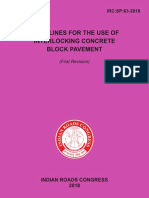 IRC SP 63-2018 Guidelines For The Use of Interlocking Concrete Block Pavement PDF