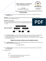 Annuities: Filamer Christian University