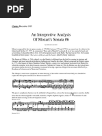 An Interpretive Analysis of Mozart's Sonata #6: Articles