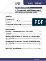 Perioperative Preparation and Management: Pre-Operative