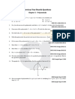 Previous Year Boards Questions: Chapter 2 - Polynomials