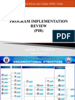 Program Implementation Review (PIR) : Jaime T. Timosa