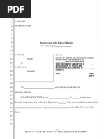 Sample Motion To Compel Production of Documents For California